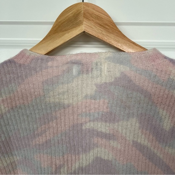 Revolve 27 Miles Malibu Vaughn 100% Cashmere Pastel Camouflage Sweater SZ Medium - Picture 5 of 11